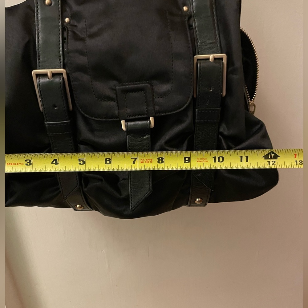 Botkier Sasha Medium Duffle Hobo Black Satin + Leather Double Handles - Picture 5 of 8
